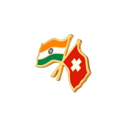 India & Switzerland Twin Flag Brass Lapel Pin | Premium Enamel Brooch for Men & Women | National Friendship Badge | Suit, Blazer & Jacket Accessory | Patriotic Gift, Flag Pin for Events & Functions 3