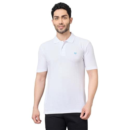 Duke Men Half Sleeve Cotton Tshirt White