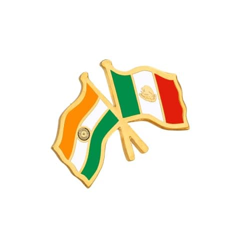 India & Mexico Twin Flag Brass Lapel Pin | Premium Enamel Brooch for Men & Women | National Friendship Badge | Suit, Blazer & Jacket Accessory | Patriotic Gift, Flag Pin for Events & Functions 3
