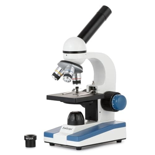 AmScope M150C-I 40X-1000X All-Metal Optical Glass Lenses Cordless LED Student Biological Compound Microscope