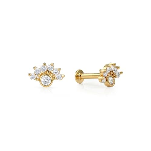 TOUCH925 Pure 925 Silver Mini Crown CZ Nose Pin for Women 3