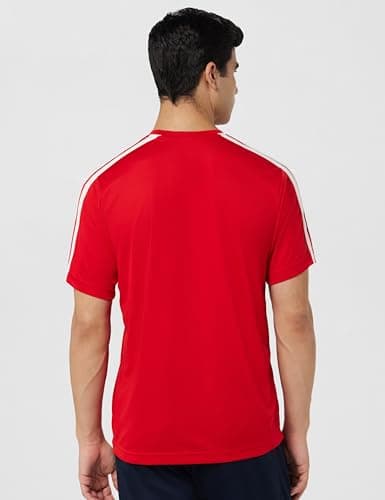adidas Men Polyester Classic 3S Tee,Sports T-Shirts,Scarle, Large 4