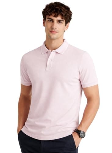 ADRO Mens Polo Tshirt | Airtex Cotton Matty Fabric | Regular Fit | Breathable, Durable & Premium Casual Solid Light Pink Polo T-Shirt for Men | PN26-TP-PLN-PI-L