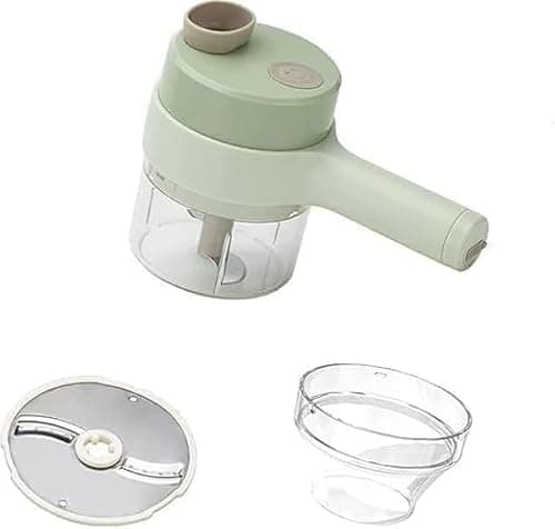 4-in-1 Electric Choppers - Multi-Function Food Processor, Mini Chopper, Garlic Masher, Slicer & Dicer - Compact Kitchen Gadget, Electric Mini Chopper, Vegetable Chopper, 250ml Bowl Capacity 4