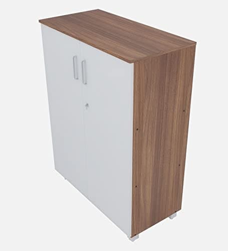 NEUDOT Ronald Alto 2 Door Multipurpose Cabinet | Engineered Wood | Bookshelf | Organiser | Cupboard | Almari |Wardrobe for Home | Kitchen | Office | Living Room | 12 Month Warranty | Leon Teak Finish 5