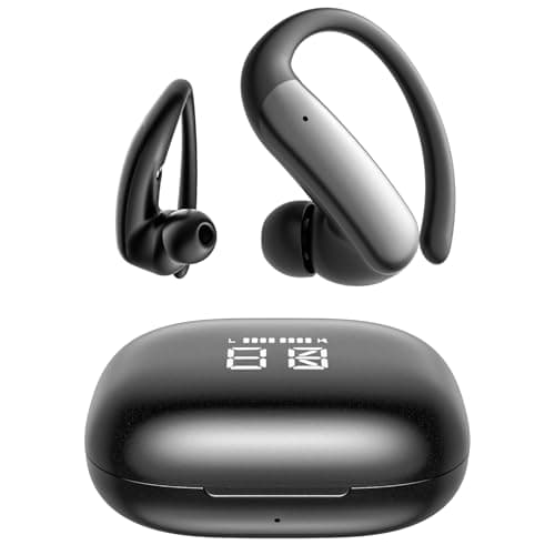 OLLSPAKER Sport Earbuds with Ear Hook 66hrs Playtime with LED Display Case, Wireless Bluetooth 6.0, Sports Over The Ear Earbuds, IPX4 Gym Workout Running Headphones, Deep Bass & Stereo Sound.