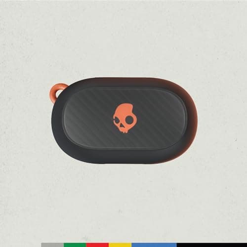 Skullcandy Sesh ANC Active True Wireless Bluetooth Earbuds with 4Mic Active Noise Cancellation,48Hr Battery,IP67 Waterproof Sports Earbuds,Multipoint Pairing,Google Fast Pair,Spotify Tap–Black/Orange 4