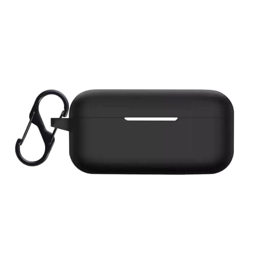 Prolet Earphone Case Cover Compatible for OnePlus Nord Buds 2, Soft Silicone Skin Case Cover Shock-Absorbing Protective Case with Keychain [Front LED Visible]-Black