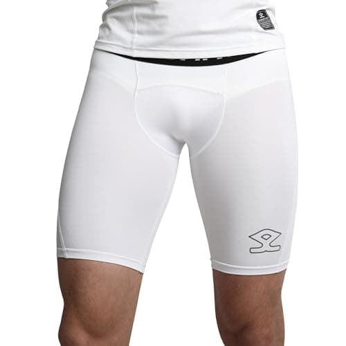Shrey Apparels Compression Short Tights (XL, White)