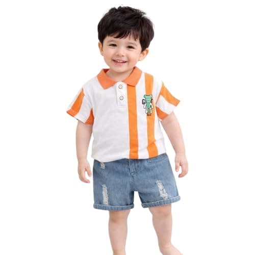 Tirupati Creation Stylish Baby Boy Dress Set with Printed T-Shirt and Shorts | Kids Clothes for Boys | Comfortable Kids Boys Dress for Daily Wear | Perfect Dress for Baby Boy (Orange, 0-1 year)