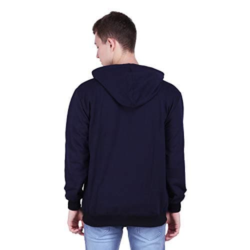 BIS CREATIONS Cotton Men's Hoodie Fleece Sweatshirt Jacket Dark Blue 2
