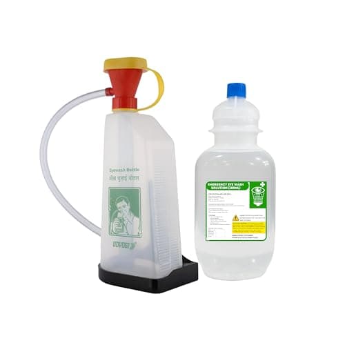 Elysian Emergency Eye Wash Solution Kit – Wall-Mountable Safety Eyewash with 100ml Reusable Pump Bottle | Ideal for Chemical, Dust & Irritant Exposure in Workplace, Lab, or Industrial Use