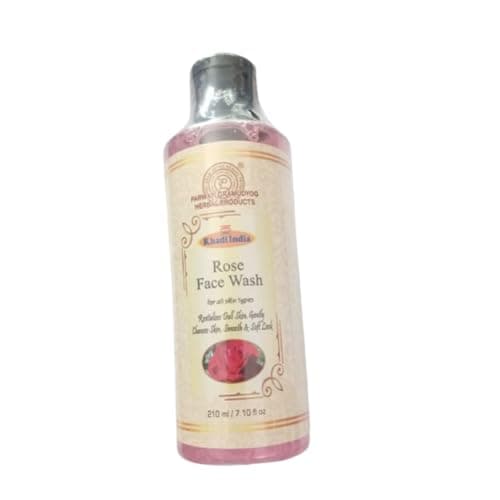 Khadi India Rose Face Wash, for All Skin Types, with Rose Water and Sandalwood Extract, 210 ml 3