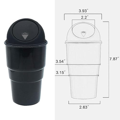 Oblivion Car Dustbin – Waste Management Bin for Car, Office, Home & Vehicle – Car Accessories, Portable Garbage Organizer with Lid, Small Trash Box for Table, Desk, Kitchen & Travel (Black) 4