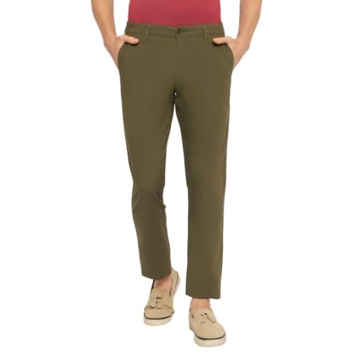 Duke Urban Men Cotton Chinos Trousers (SDT4599_Olive_36)