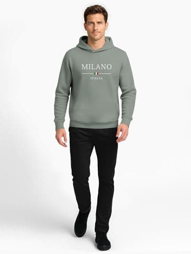 BULLMER Trendy Cotton Blend Sweatshirt for Men | Stylish Full Sleeve Mens Sweatshirts & Hoodies for Winter Wear_Olive_Small 5