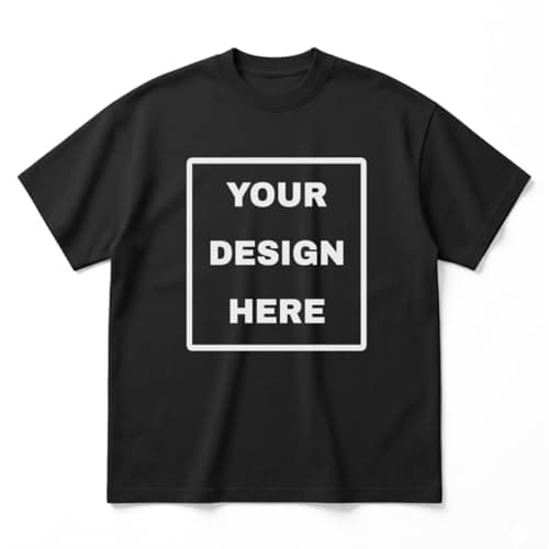 BOMBAE TEES Custom T-Shirt for Men and Women, Personalized Oversized Cotton Tshirt with Your Photo or Text Print, Customised Half Sleeve Round Neck Unisex Tee (in, Alpha, 2XL, Regular, Black)