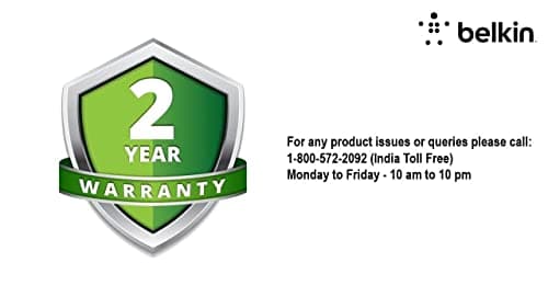 Belkin 3-Socket Extention Board with Surge Protector Universal Socket with 5Ft (1.5-Meter) Heavy Duty Cable Overload Protection, Comes with 5 Years Manufacturer Warranty, Grey Color, 350 Volts 4