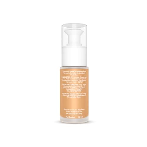 Mamaearth Hydra-Glow Full Coverage Dewy Finish Liquid Foundation With Vitamin C & Turmeric- 30 Ml|Full Coverage|Gives 3X Instant Glow|12-Hour Long Stay & Hydration|Spf 35|Non-Drying (04 Sun Glow) 2
