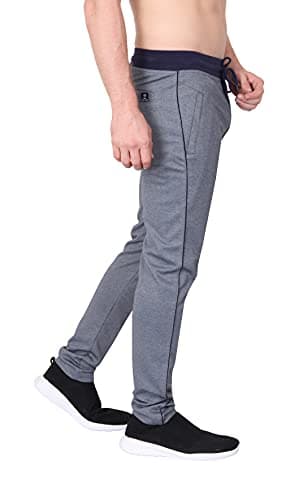 Big Button Men’s Textured Cotton Knit Regular Fit Track Pants with Zipper Pockets | Casual & Athletic Wear Denim 3