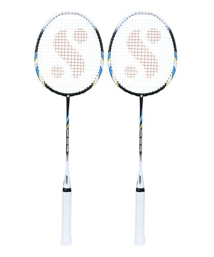 Silver's Graphite Shaft Jointless Phantom Badminton Kit (2 Racquets with Full Cover)(Black/White) 2