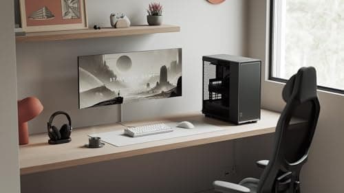 Fractal Design Epoch Black - Tempered Glass Light Tint - High Airflow PC Gaming Case - Mesh Front Panel - Three Momentum 12 Fans Included - Spacious Interior - ATX/mATX/ITX Support 5