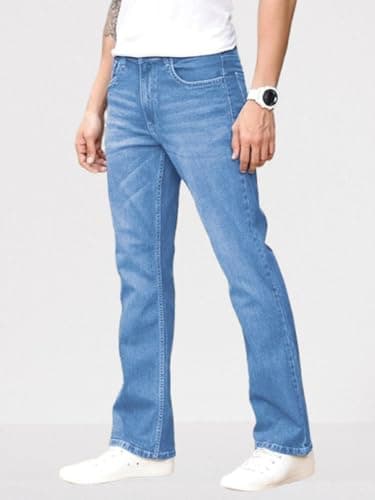 Ben Martin Men's Smart Fit Stretchable Jeans || Light Blue Mid-Rise Denim Pants with Whisker Wash || Premium Casual Wear Jean for Men || 5 Pocket Jean's for Men's – Size 34 (1) 4