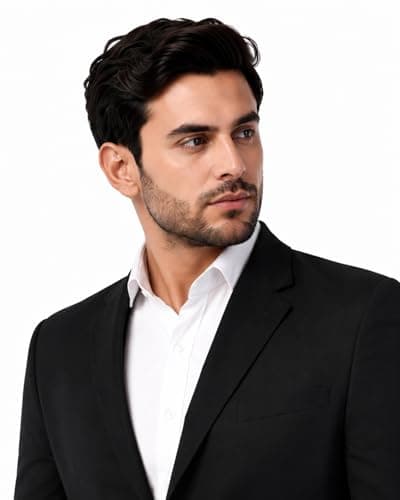 SOGNARE Men's Premium Formal Blazer - Black || Fully Lined Tailored Fit for Office, Meetings, Weddings, Parties & Special Occasions - 42 5