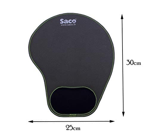 Saco Pro Gaming Mousepad, Water Resistant Material Mouse Mat Pad, Stitched Edges Non Slip Rubber Mats Ergonomic Pads Compressed PU Non Skid and Non Gel Technology for Long Life - Mango Shape Green 4