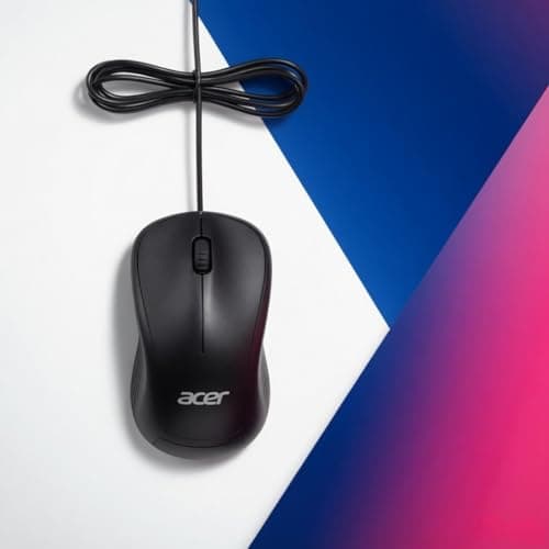 Acer OfficeLite KM200 Wired Keyboard and Mouse Combo | Full-Size 104-Key Layout with Rupee Symbol (₹) | 1000 DPI High-Precision Optical Mouse | 1.25m Cable | Durable Matte Black | 1 Year Warranty 3