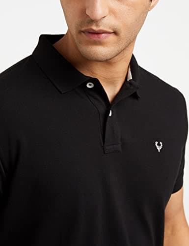 Allen Solly Men Jet Black Regular Fit Polo(AMKP317G04249_Jet Black_L) 4