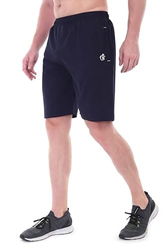 BLUE STAR SHARK Men's Casual Sports Shorts | Quick Dry Lightweight Half Pant for Men | Breathable Gym Running Jogging Yoga Cycling & Workout Shorts | Everyday Activewear Summer Wear Navy Blue, Size-XL 2