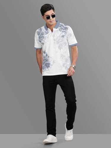 BULLMER Trendy Printed Collar/Polo Neck Plus Size Tshirt for Men | Men’s Polo T-Shirts in Plus Sizes only White XXXX-Large 4