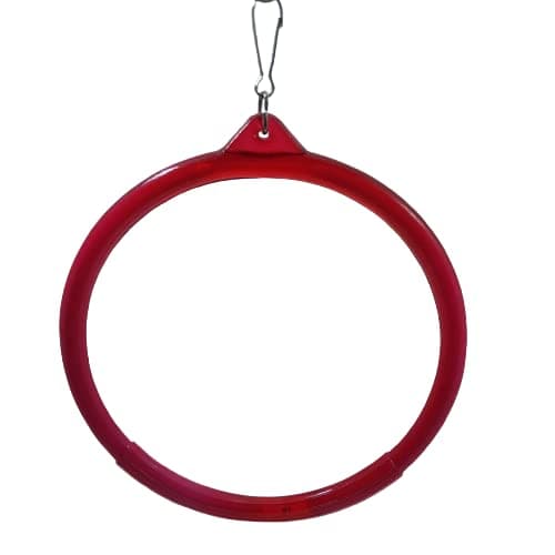 VSV Bird Hanging Ring Playful Swing Circle Bird Toy Plastic Chew Toy for Bird (Large) Bird Play Stand. (Red)