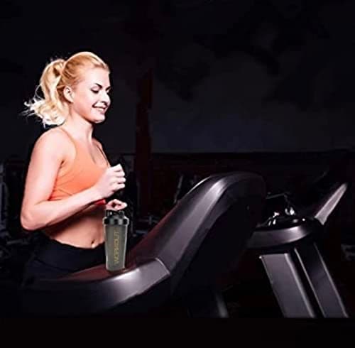 CHUBS Fitness Series Protein Shaker Bottle,700 ml 100% Leak Proof Guarantee, Gym Bottle for Protein Bottle Pre Workout BCAAs, BPA Free Material Shaker with Plastic Ball(BLACK)-700Ml 5