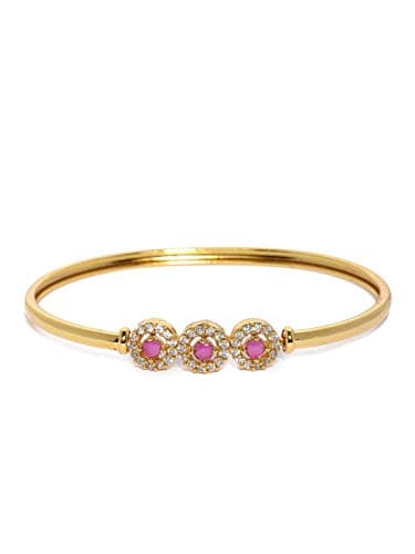 ZAVERI PEARLS Gold Plated Cubic Zirconia Studded Kada For Women-ZPFK9212