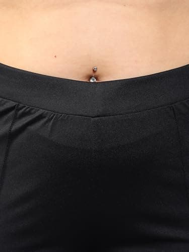 Plus Size Bell Bottom Lightweight Trouser for Women | Boot Cut Pants for Office Wear Black 4