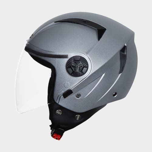 STUDDS Vogue ISI Certified Open Face Motorcycle Helmet for Men and Women with Clear Visor 3