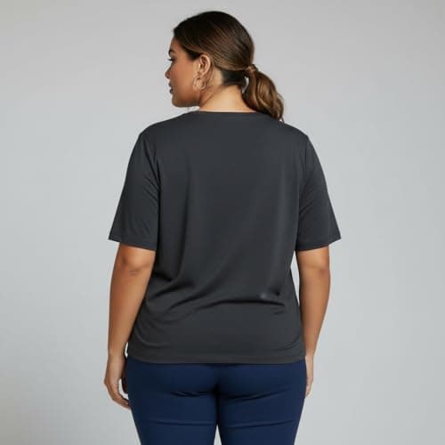 Khakey Womens Charcoal Round Neck Half Sleeve Graphic Printed Plus Size Tshirt(Charcoal_752) 3