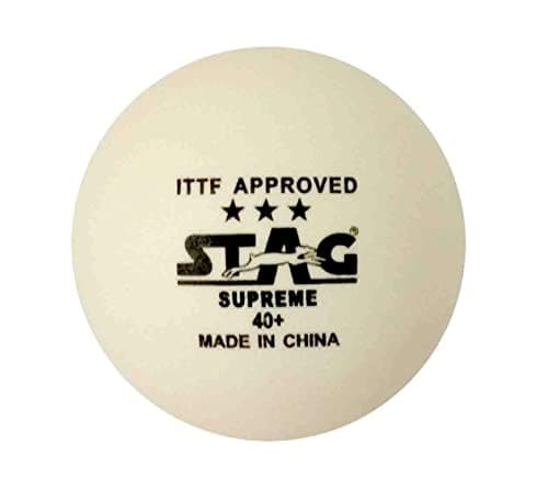 STAG ICONIC Stag 3 Star Supreme Table Tennis Plastic Ball Pack Of 3 (White)