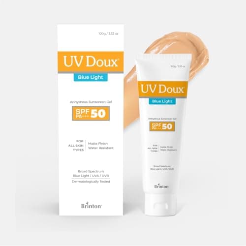 UV Doux Blue Light Tinted Sunscreen Gel SPF 50 PA+++ | India’s No.1 Dermatologist Recommended Brand | UVA/UVB & Blue Light Protection, Benzene Free| Matte Finish | Oily & Acne-Prone Skin | 100 g 2