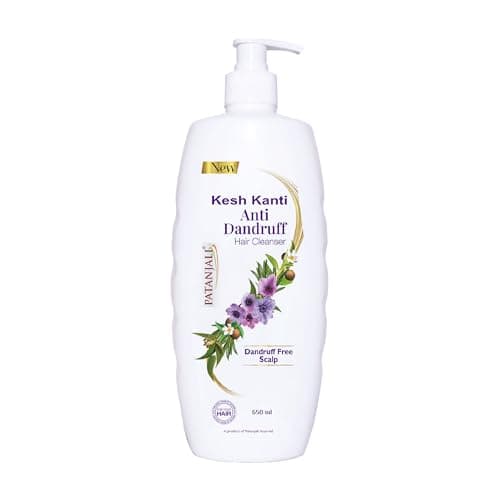 Patanjali Kesh Kanti Anti-Dandruff Hair Cleanser 650 Ml, Natural Shampoo For Dandruff & Hairfall, Scalp Cleansers for Men and Women, All Hair Types