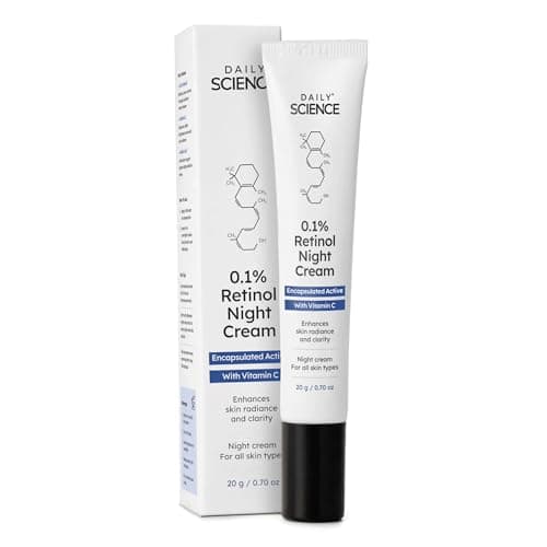 Daily Science 0.1% Retinol Night Cream | Liposomal Encapsulated Retinol + Vitamin C | Anti Aging Cream for Wrinkles, Fine Lines & Skin Firmness | Beginner Friendly Retinol Cream | For All Skin Types, 