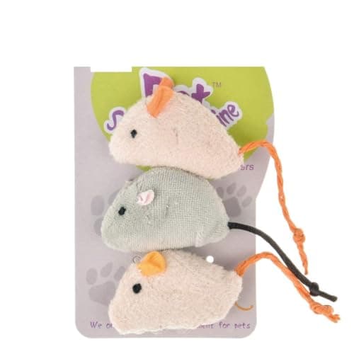 PSK PET MART Engaging and Entertaining Plush Cat and Kitten Playing Toy - Interactive Mouse Toy for Cat Play, Provides Hours of Joyful Playtime for Your Feline Friend (3 Pcs)