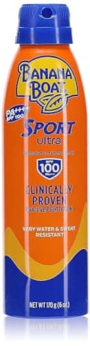 Banana Boat Sport Sunscreen Continuous Invisible Clear Spray-SPF100-Clinically Proven-UVA/UVB Protection-Water & Sweat Resistant-Non Greasy-Long Lasting Protection from Skinburn Damage-170g