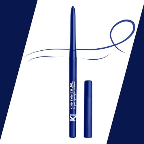 KINDED Kind Eyes Kajal 3 in 1 Kohl Kajal Eye Liner Smokey Eye Shadow Waterproof Smudge Proof 18 Hours Long Stay Colour One Stroke Auto Kajal Pencil for Eye Makeup (Butterfly Blue, 0.35 gm)