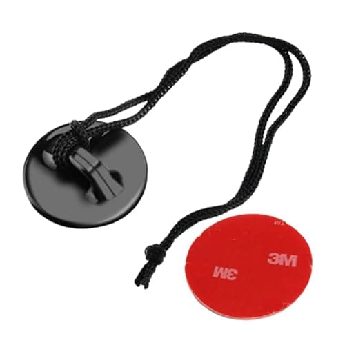 Action Pro Adhesive Mount -1 x Round & 1 x Flat Mount Round Sticky Pads with Insurance Tether Straps Compatible with GoPro Hero 13/12/11/10/9/8/7/6/5/4/3+/3/2/1, Insta360, YI & EKEN 4K Action Cameras