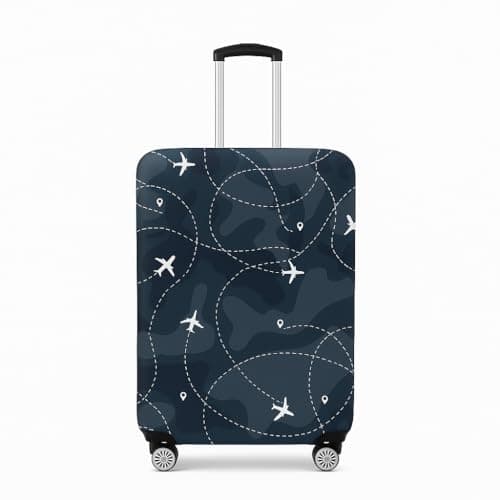 Printed Luggage Cover for Traveling Bag & Suitcase - Stretchable & Scratchproof Trolley Protector with Velcro Lock & Lightweight Washable Material(Suitcase Bag Not Included, Only Cover in Product)