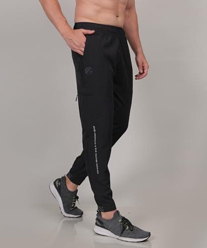 Select Men's Sports Exercise Regular Fit Track Pant/Cargo Joggers with Two Side Cargo & One Back Zipper Pockets 40 Black 4