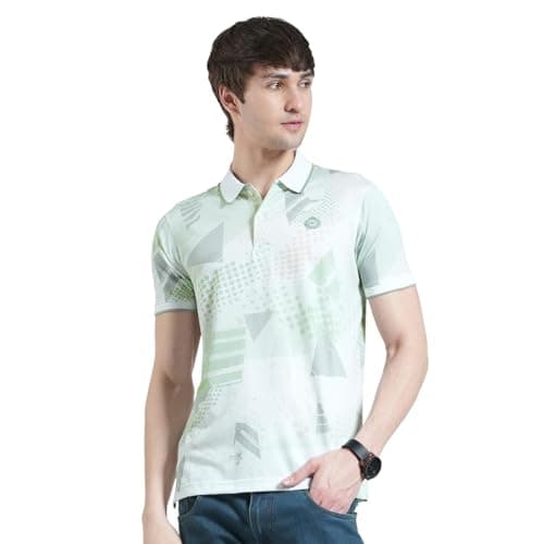 Monte Carlo Men's Regular Fit Printed Polo T-Shirt | Half Sleeve | Collared Neck | Casual Wear T Shirt for Men's Green XL (Pack of 1)
